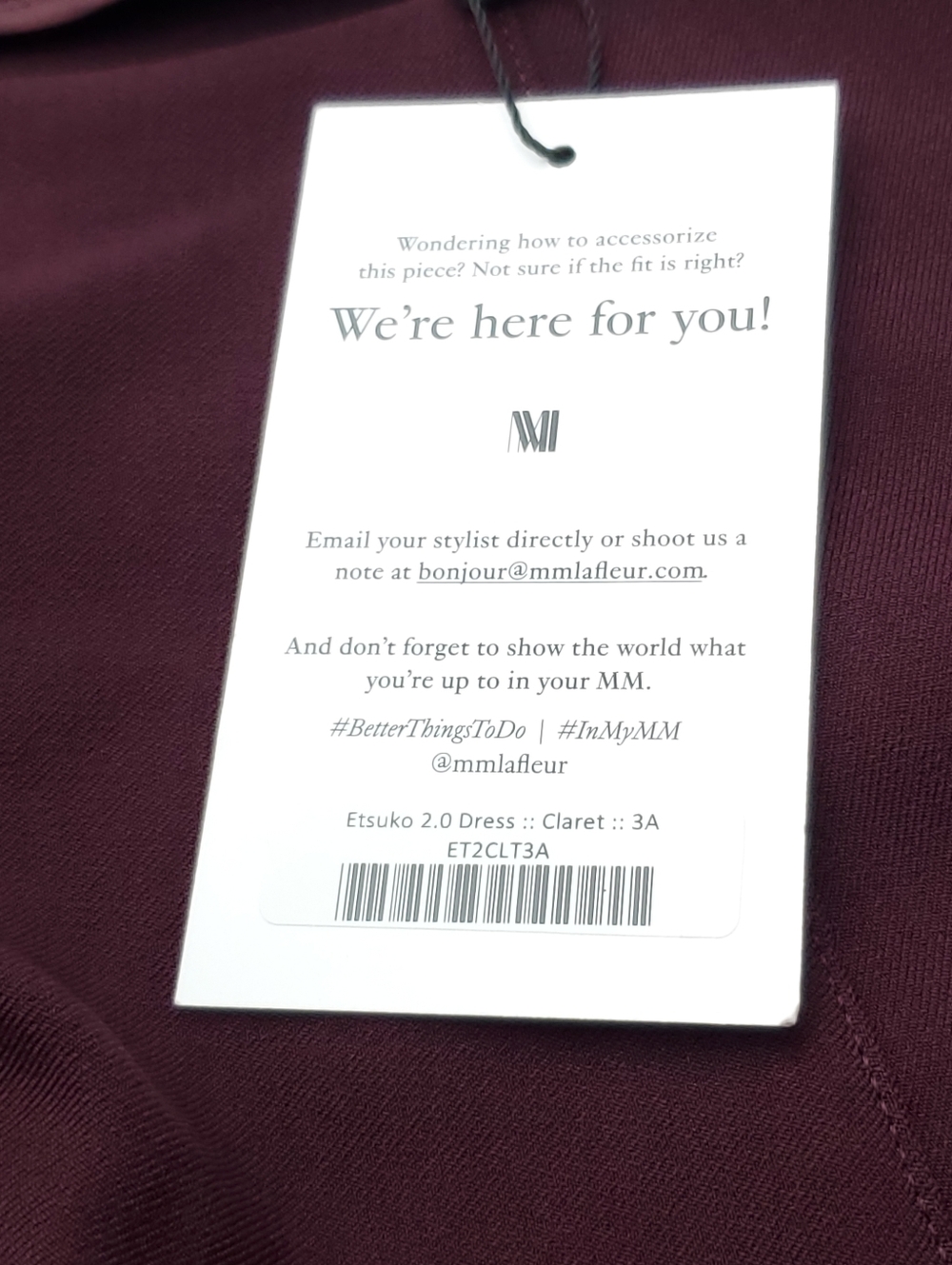 NEW MM. Lafleur Etsuko Claret Midi Dress Burgandy/maroon 3/4 Sleeve Office Sz +3 - Picture 11 of 15